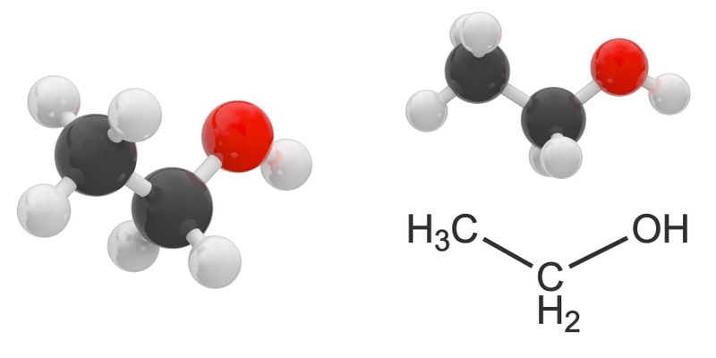 álcool molécula etanol